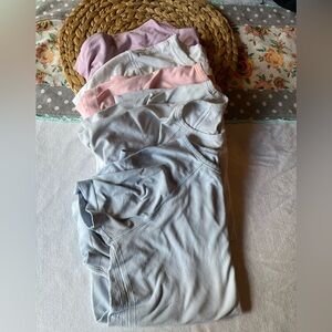 Athleta and Lululemon Short Sleeve girl Tops - set of 5 size 10/12 girl